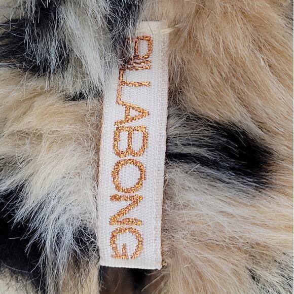 HP Billabong Vintage Faux Fur Animal Print Cheetah 3/4 Sleever Short Jacket - Picture 9 of 13